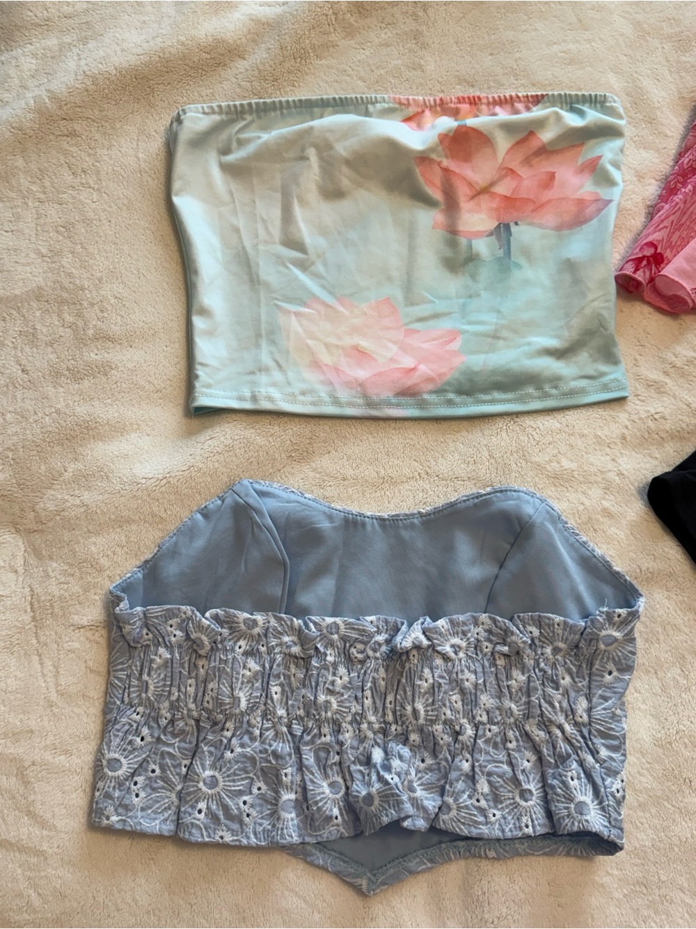 Zara gray denim skort (worn once) along with some other going out clothing piece